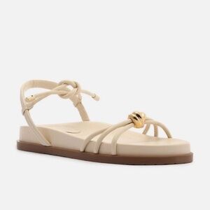 Elegant Cream Sandals with Gold Accents